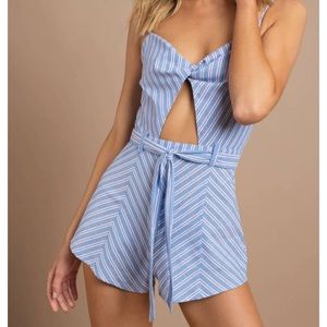 Tobi wake me up twisted blue stripped romper
